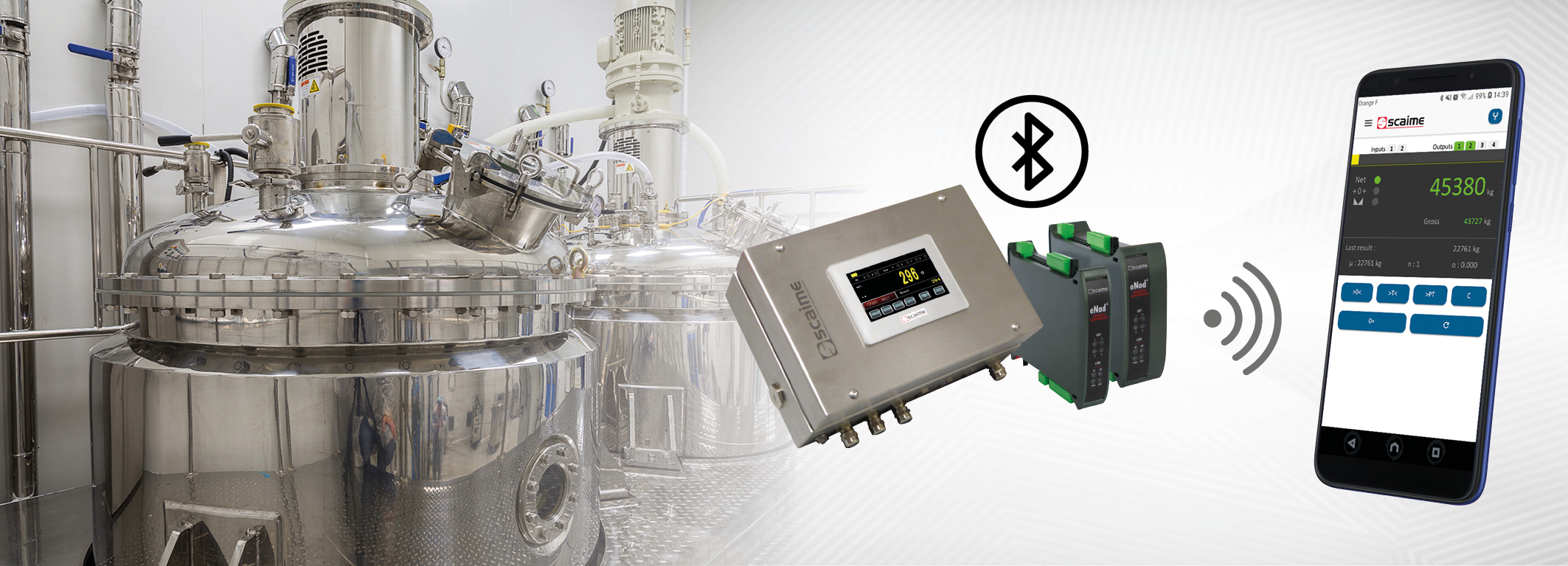 eNodApp android application from SCAIME for eNod4 weighing transmitters