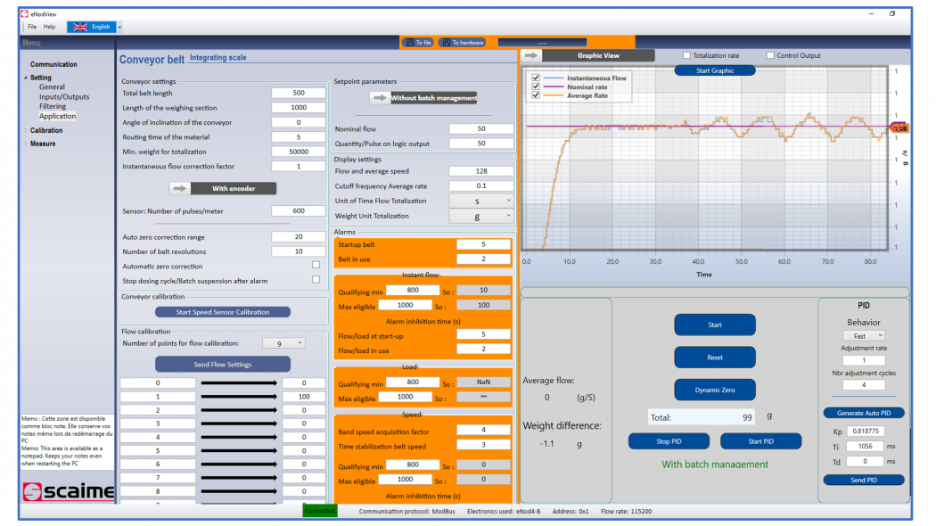 eNodView PC software for eNod4 SCAIME weighing transmitter